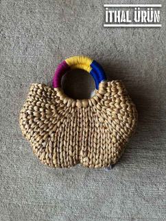 Vietnamese Handmade Straw Bag BROWN - RARU BY BERİL KOÇ (1)