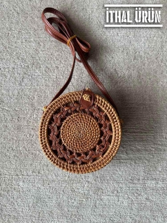 Vietnamese Handmade Straw Bag BROWN - RARU BY BERİL KOÇ