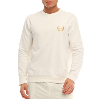 Spqr Cotton Crew Neck Basic Sweatshirt SATURN Ivory - SPQR (1)