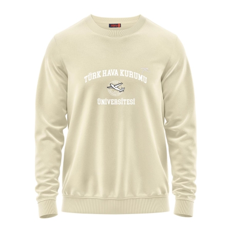 Raru x THKU 100% Cotton Crew Neck Unisex Sweatshirt AUDAX IVORY - 1