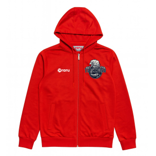 Kapüşonlu Tam Fermuarlı Sweatshirt LIBERTER KIRMIZI - RARU