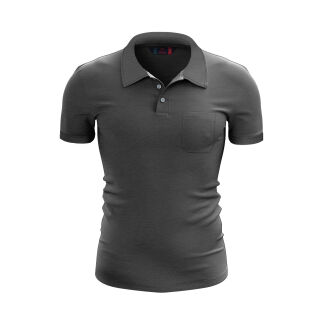 %100 Pamuk Cepli Polo T-Shirt PARATUS ANTRASİT MELANJ - RARU