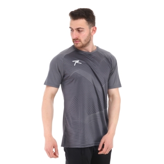 RARU - Raru Erkek Dijital Baskılı T-Shirt JUSTA GRİ (1)