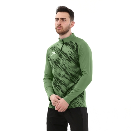 Yarım Fermuarlı Sweatshirt DIGNUS HAKİ - 3