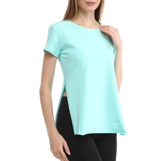 Kadın %100 Pamuk Bisiklet Yaka T-Shirt FUMUS MİNT - RARU