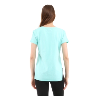 Kadın %100 Pamuk Bisiklet Yaka T-Shirt FUMUS MİNT - 4