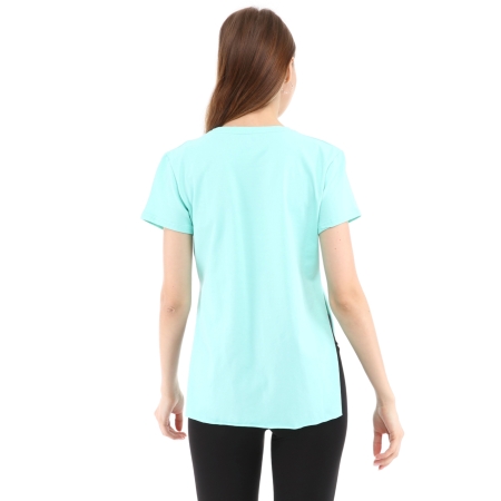 Raru Kadın %100 Pamuk V Yaka T-Shirt FRAGUM MİNT - 4