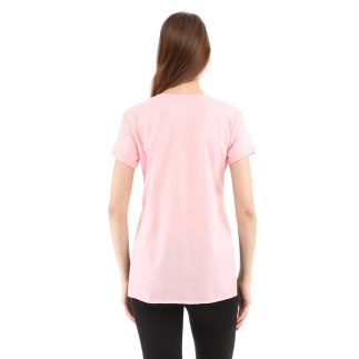 Raru Kadın %100 Pamuk V Yaka T-Shirt FRAGUM PEMBE - 4