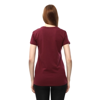 Raru Kadın %100 Pamuk T-Shirt MULIER BORDO - 4