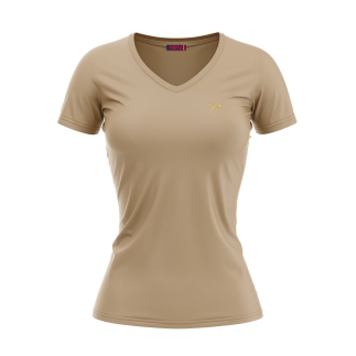 Kadın %100 Pamuk T-Shirt MULIER BEJ - RARU