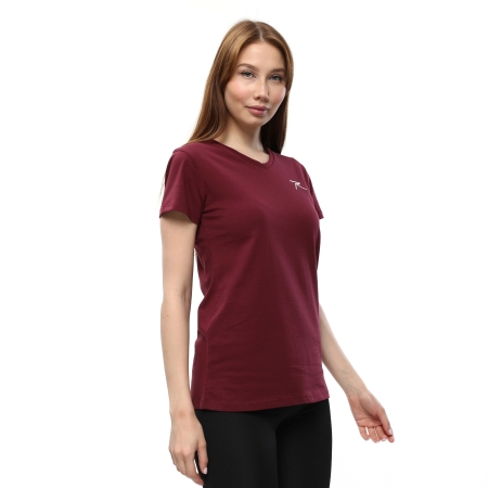 Kadın %100 Pamuk T-Shirt MULIER BORDO - 3