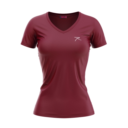 Kadın %100 Pamuk T-Shirt MULIER BORDO - 1