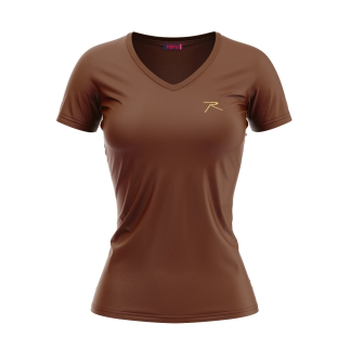 Kadın %100 Pamuk T-Shirt MULIER KAHVERENGİ - RARU