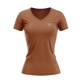 Kadın %100 Pamuk T-Shirt MULIER KAHVERENGİ - RARU