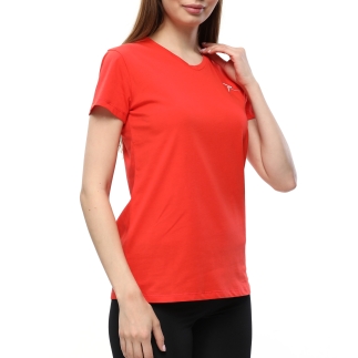Kadın %100 Pamuk T-Shirt MULIER KIRMIZI - RARU