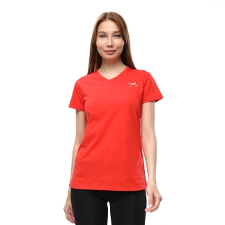 Kadın %100 Pamuk T-Shirt MULIER KIRMIZI - RARU (1)