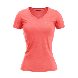 Kadın %100 Pamuk T-Shirt MULIER PEMBE MELANJ - RARU