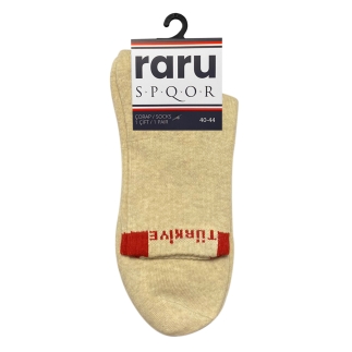 Raru Short Leg Warmers Towel Tennis Socks TÜRKİYE Beige - RARU