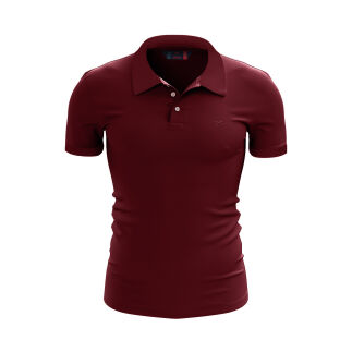 %100 Pamuk Büyük Beden Polo T-Shirt INGENS BORDO - RARU