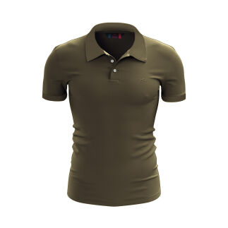 %100 Pamuk Büyük Beden Polo T-Shirt INGENS HAKİ - RARU