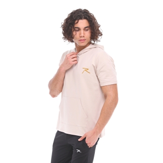 Raru Cotton Short Sleeved Hoodie OCULUS Beige - RARU (1)
