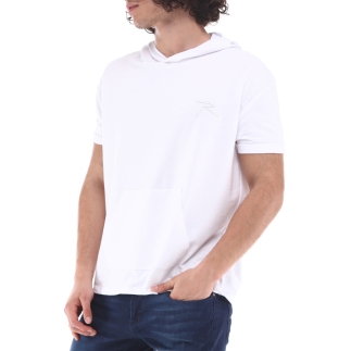 Raru Cotton Short Sleeved Hoodie OCULUS White - RARU