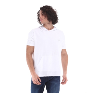 Pamuklu Kapüşonlu Kısa Kollu Sweatshirt OCULUS BEYAZ - RARU (1)