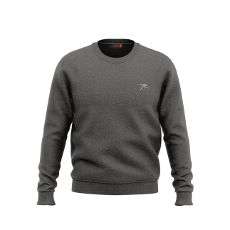 Pamuklu Bisiklet Yaka Unisex Basic Sweatshirt AUDAX ANTRASİT MELANJ - RARU