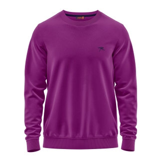 %100 Pamuk Bisiklet Yaka Unisex Basic Sweatshirt AUDAX MOR - RARU