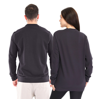 Pamuklu Bisiklet Yaka Basic Sweatshirt OMNIS ANTRASİT - RARU (1)