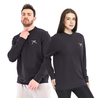 Pamuklu Bisiklet Yaka Basic Sweatshirt OMNIS ANTRASİT - RARU