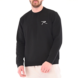 Pamuklu Bisiklet Yaka Basic Sweatshirt OMNIS SİYAH - RARU