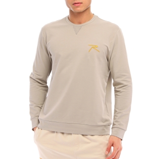 Pamuklu Bisiklet Yaka Basic Sweatshirt OMNIS GRİ - RARU