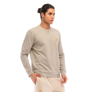 Pamuklu Bisiklet Yaka Basic Sweatshirt OMNIS GRİ - RARU (1)
