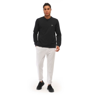 Pamuklu Bisiklet Yaka Basic Sweatshirt PORTA LACİVERT - 4