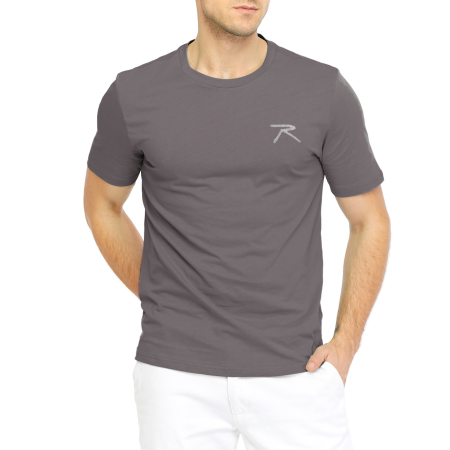 %100 Pamuk T-Shirt PATEO GRİ - 1