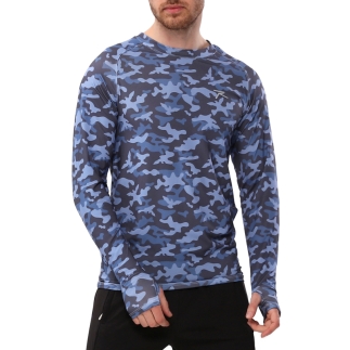 Uzun Kollu T-Shirt EVOCO MAVİ - BÜYÜK BEDEN