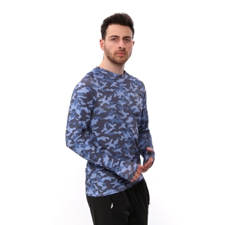Uzun Kollu T-Shirt EVOCO MAVİ - BÜYÜK BEDEN (1)