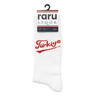 Uzun Konç Havlu Tenis Çorap TÜRKİYE BEYAZ - RARU