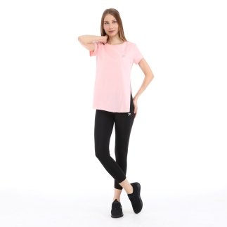Raru %100 Cotton Bisiklet Yaka T-Shirt FUMUS Pink - 5