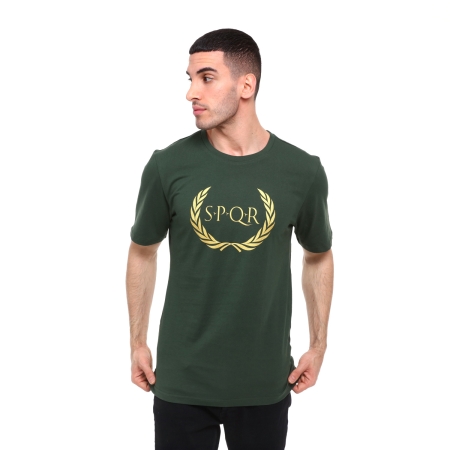 SPQR Erkek %100 Pamuk T-Shirt ARES HAKİ - 4