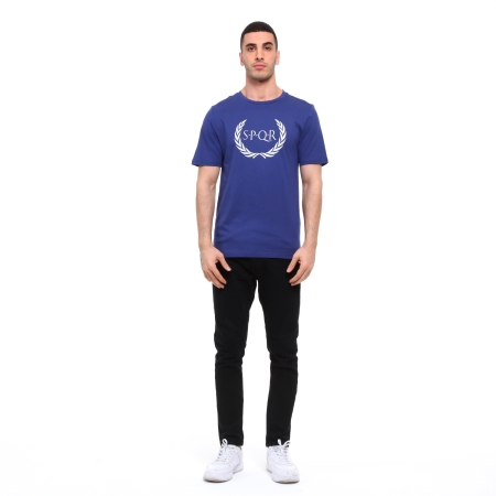 SPQR Erkek %100 Pamuk T-Shirt ARES İNDİGO - 6