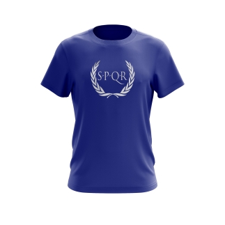 SPQR %100 Cotton T-Shirt ARES Indigo - S.P.Q.R