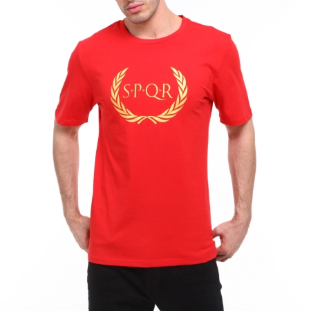 SPQR Erkek %100 Pamuk T-Shirt ARES KIRMIZI - 2