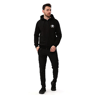 SPQR Baskılı Fermuarlı Kapüşonlu Sweatshirt AUREUS SİYAH - 4