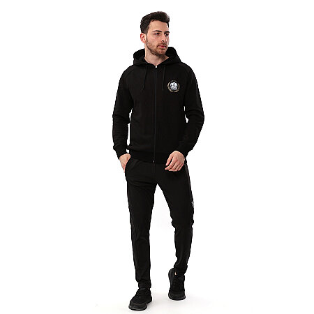 SPQR Baskılı Fermuarlı Kapüşonlu Sweatshirt AUREUS SİYAH - 4