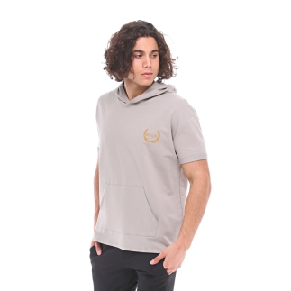 SPQR Pamuklu Kapüşonlu Kısa Kollu Sweatshirt NEPTUNE GRİ - SPQR (1)