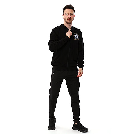 SPQR Baskılı Fermuarlı Sweatshirt AUREUS SİYAH - 5