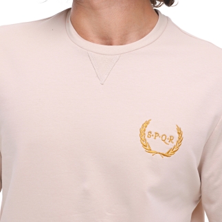 Spqr Cotton Crew Neck Basic Sweatshirt SATURN Beige - 5