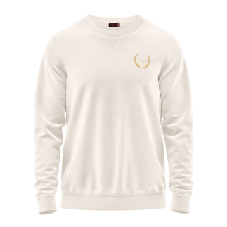 SPQR Pamuklu Bisiklet Yaka Basic Sweatshirt SATURN EKRU - RARU